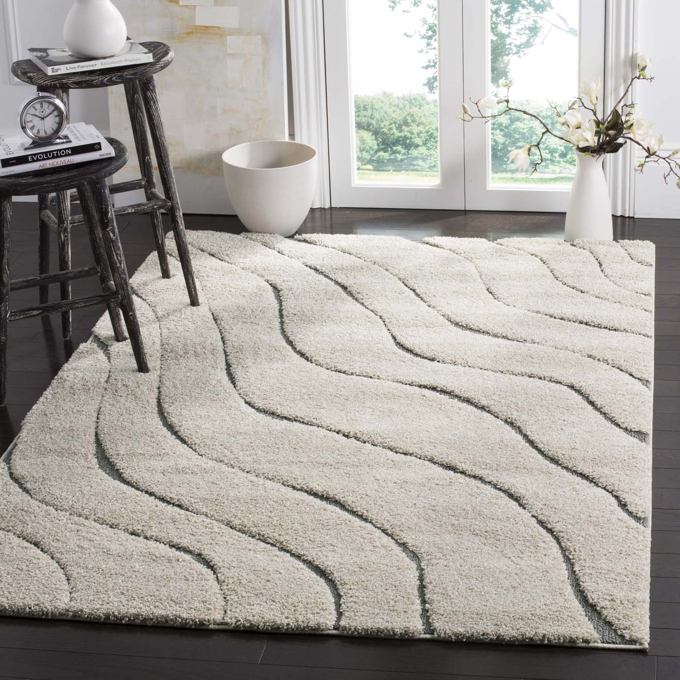 Safavieh Shag 472 Rug, SG472 - Cream / Grey