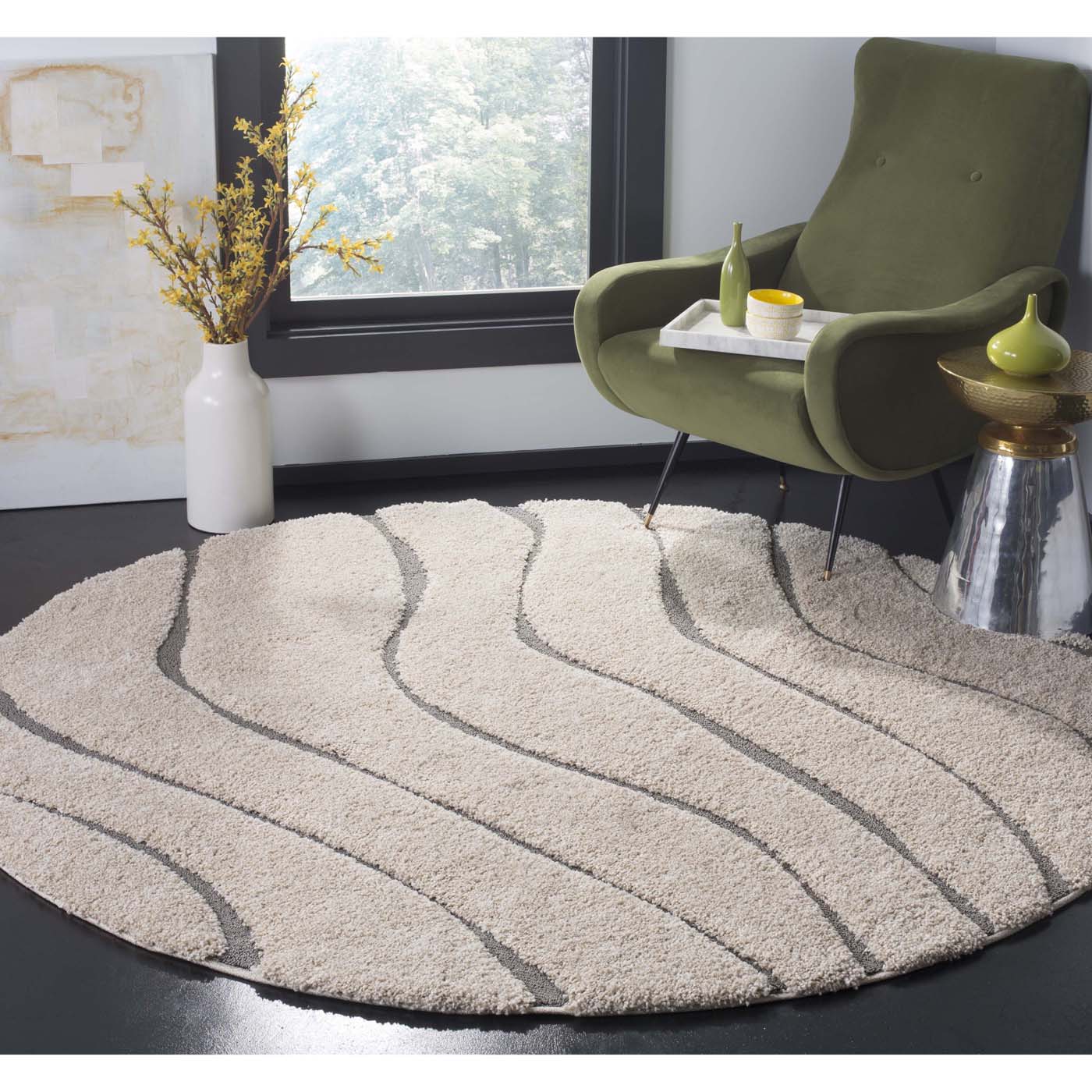 Safavieh Shag 472 Rug, SG472 - Cream / Grey