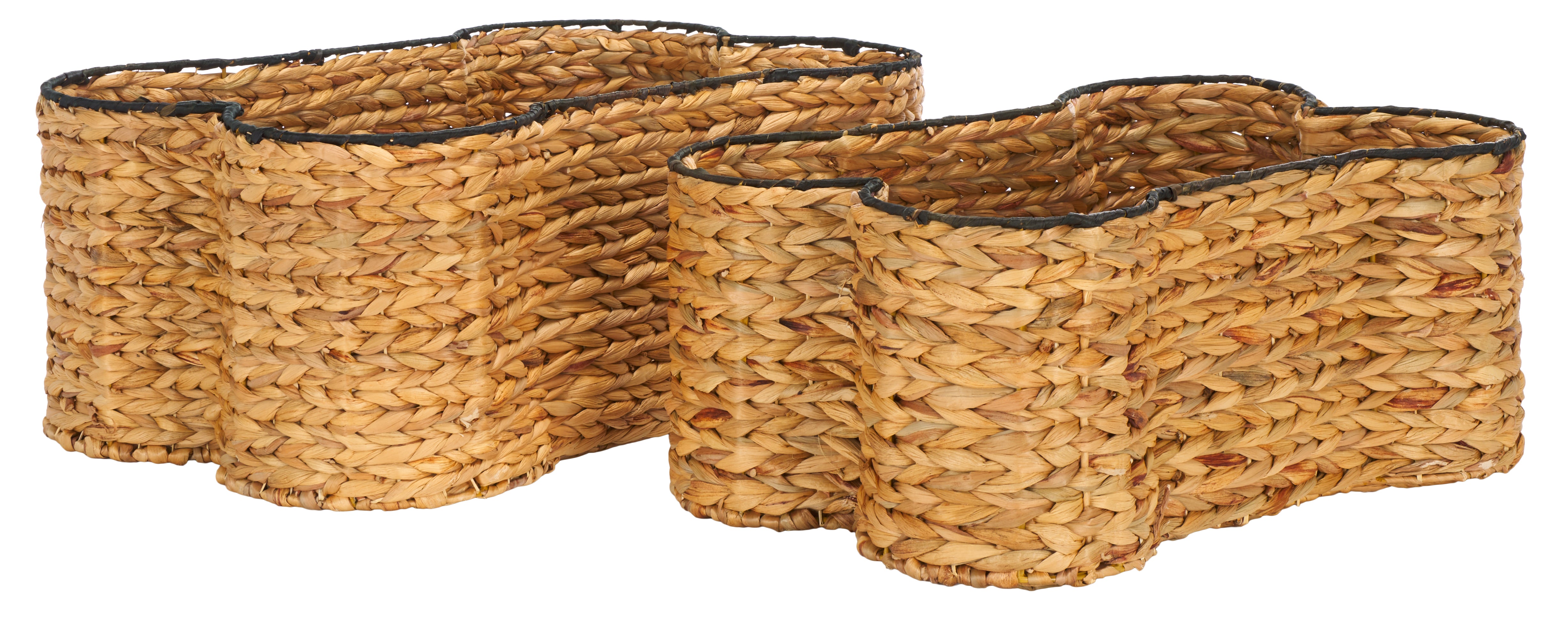 Safavieh Wulfric (Set of 2) Dog Bone Baskets, STG1803 - Natural / Black