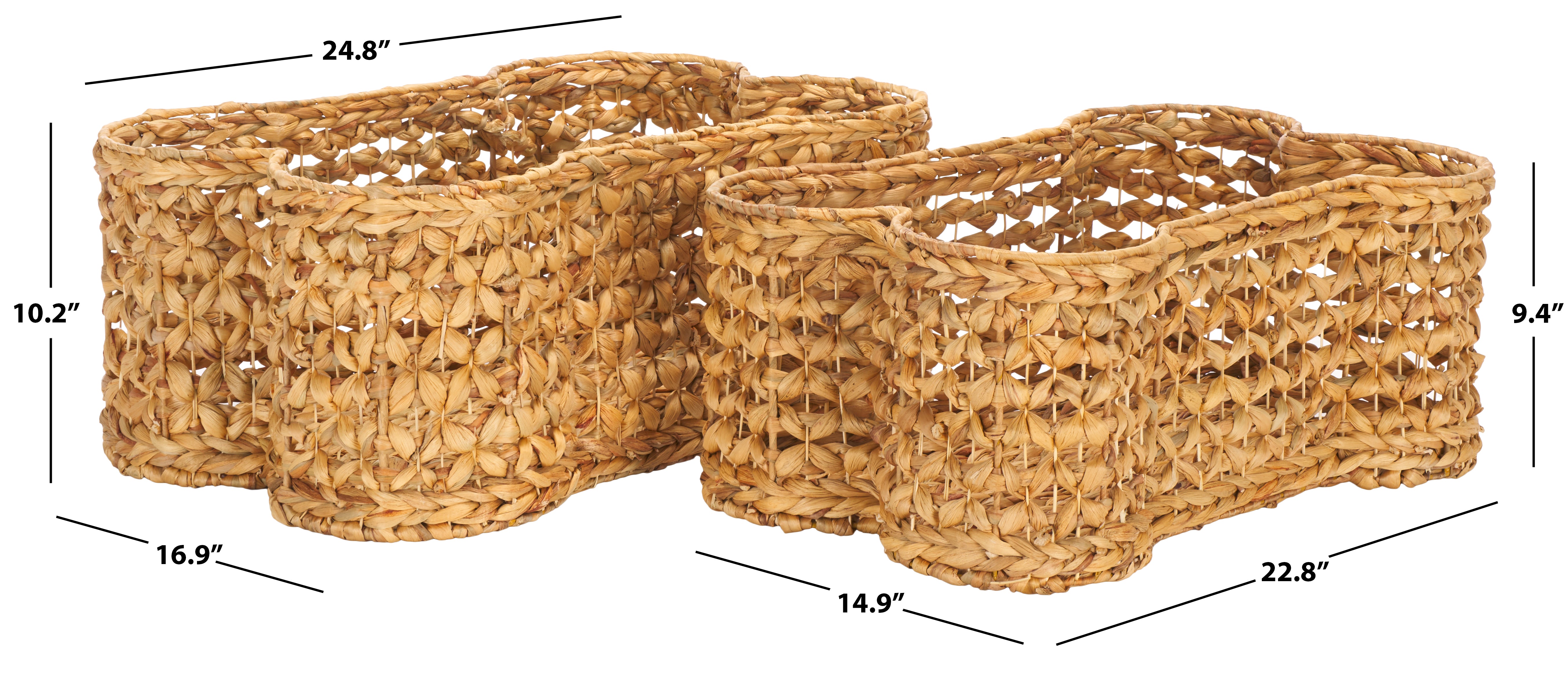 Safavieh Roscoe (Set of 2) Dog Bone Baskets, STG1804 - Natural