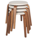 Safavieh Jo Upholstered Stackable Stool , STL1001 - Walnut / Cream