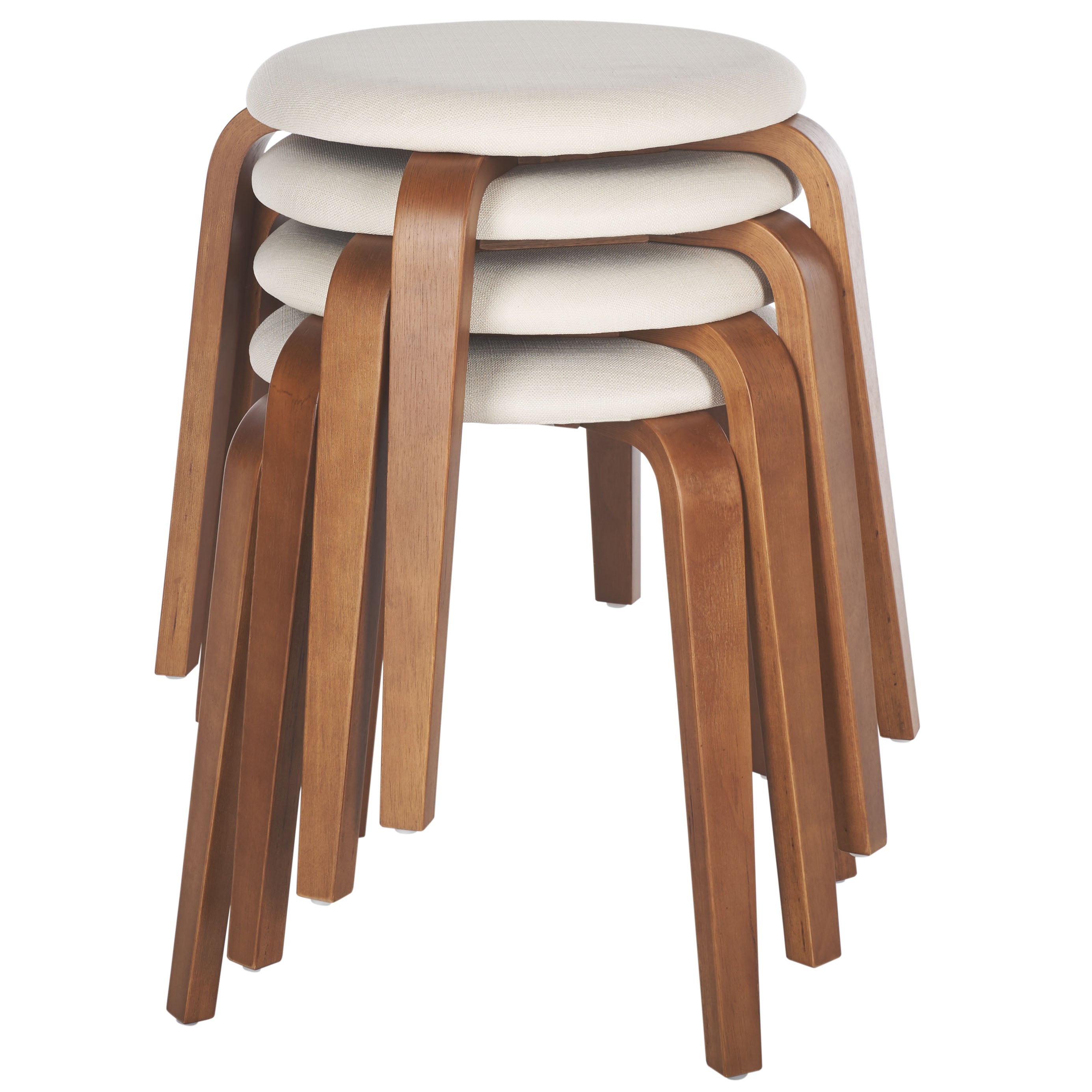 Safavieh Jo Upholstered Stackable Stool , STL1001 - Walnut / Cream