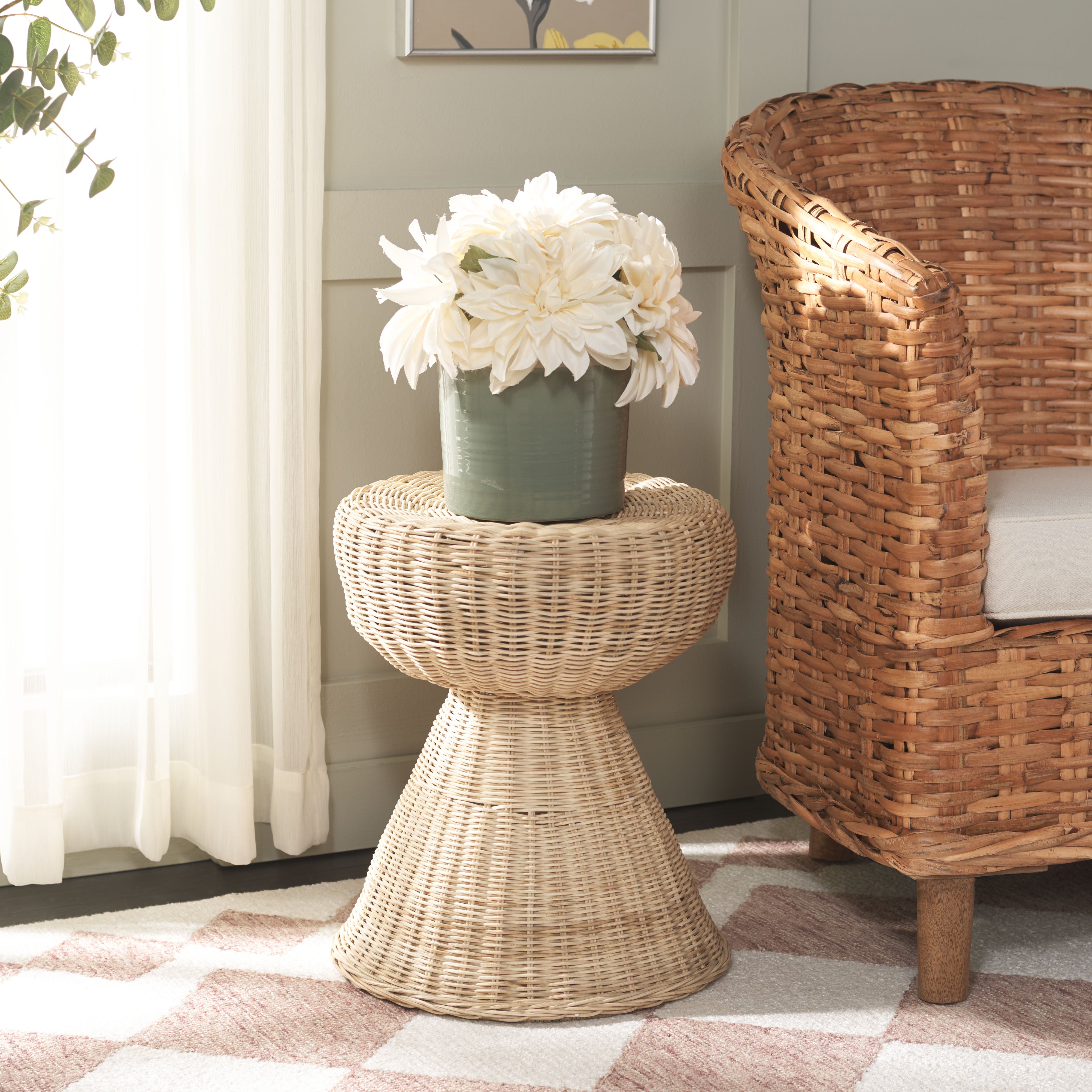 Safavieh Tritan Rattan Accent Table / Stool, STL6502 - Natural