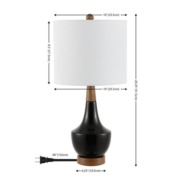 Safavieh Edalyn, 20.25 Inch, Ceramic/Resin Table Lamp, TBL4484 - Black