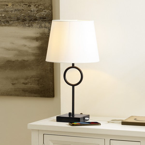 Safavieh Vynn, 19 Inch, Iron Table Lamp W/ Usb Port, TBL4507-U - Black