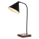 Safavieh Nuka, 22 Inch, Iron Table Lamp, TBL4544 - Black / Walnut