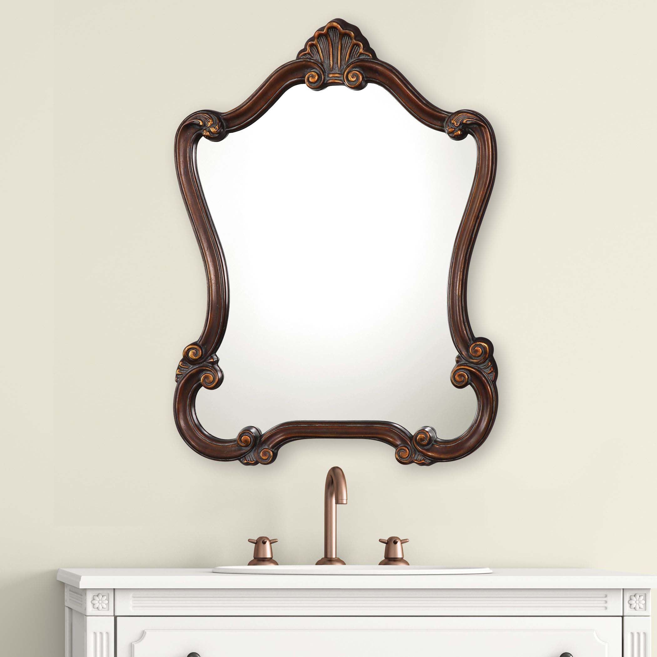 Home Decor Mirror - Lightly Distressed Bronze Finish