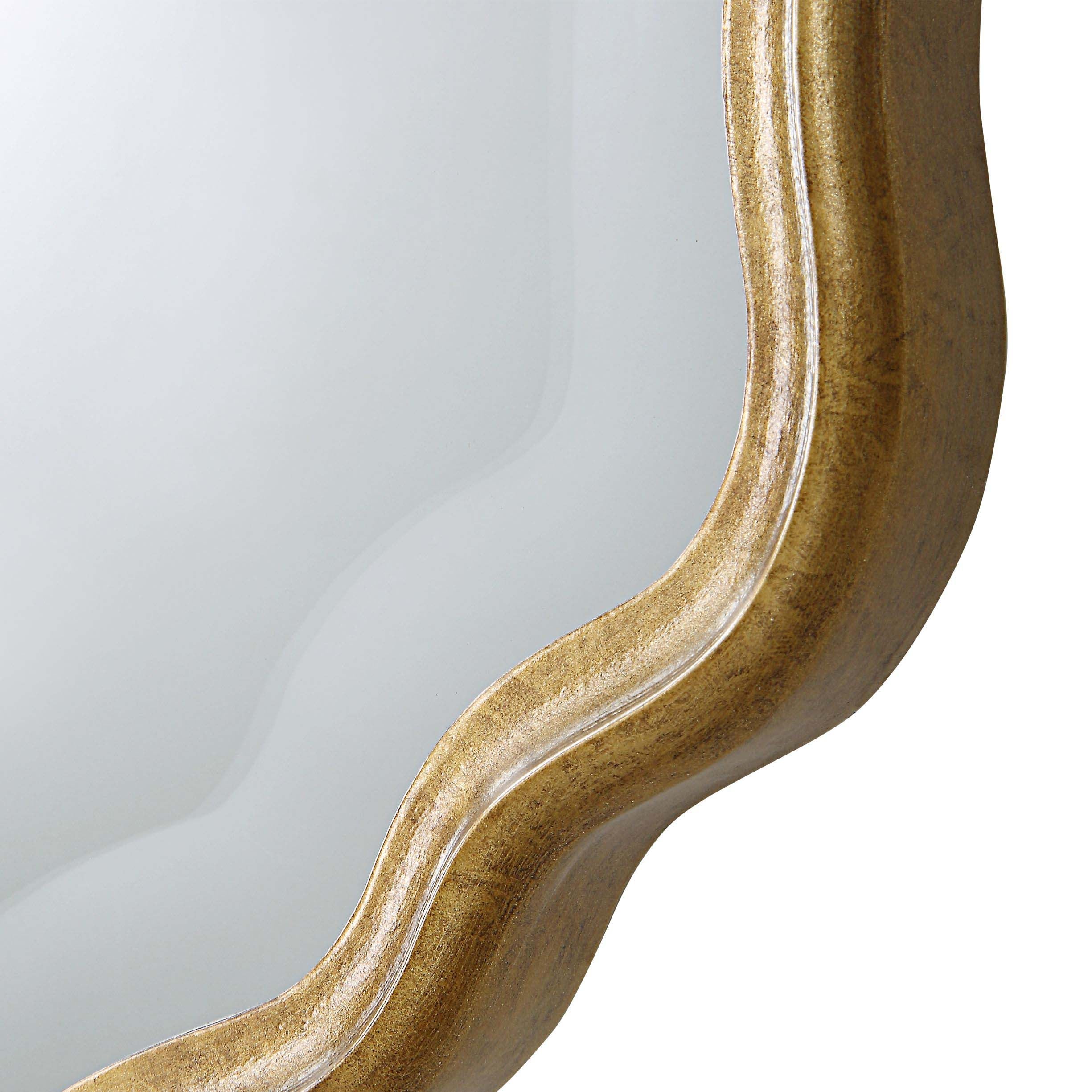 Home Decor Mirror - Gold With Amber Glaze