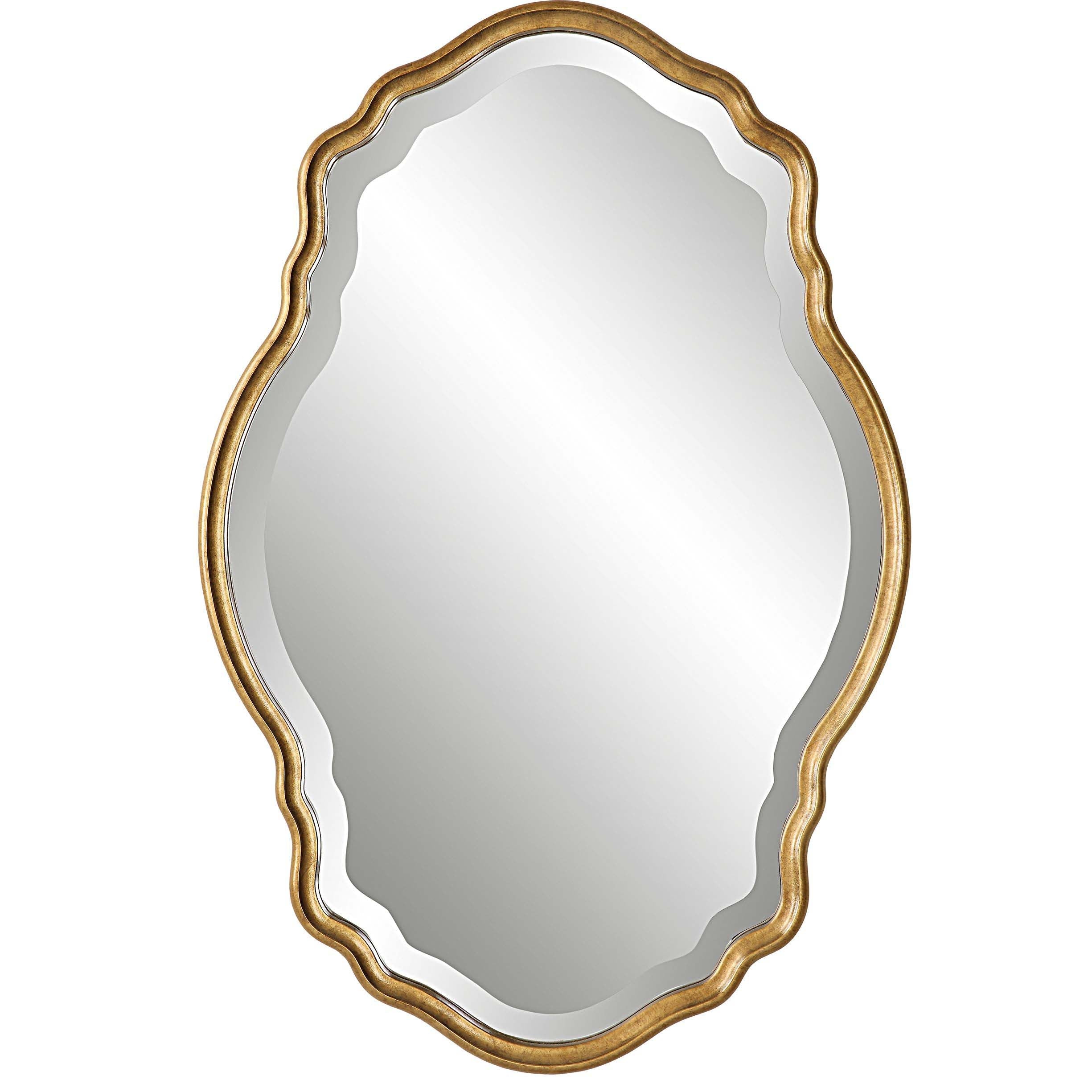 Home Decor Mirror - Gold With Amber Glaze