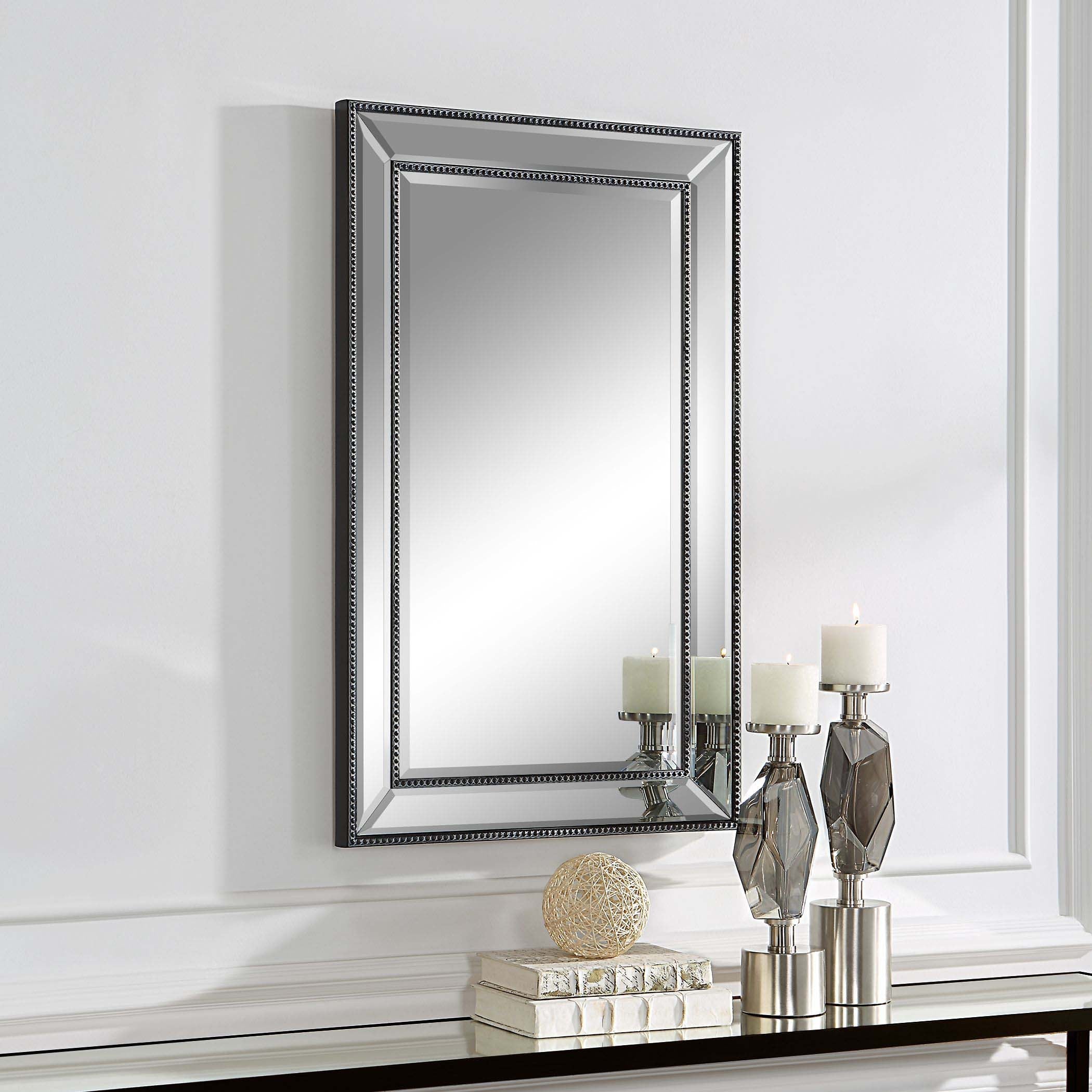 Home Decor Bevel Mirror - Frame With Black Beading