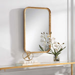 Home Decor Mirror - Lightly Antiqued Gold Leaf With Glaze