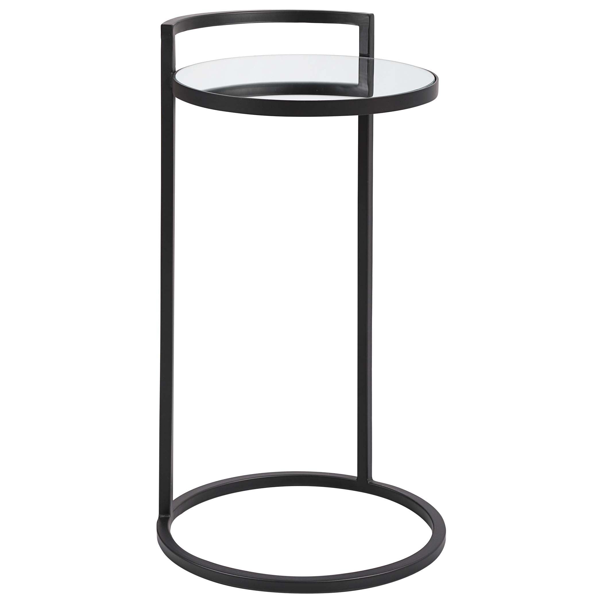 Home Decor Mirrored Accent Table - Matte Black