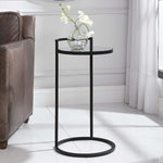 Home Decor Mirrored Accent Table - Matte Black