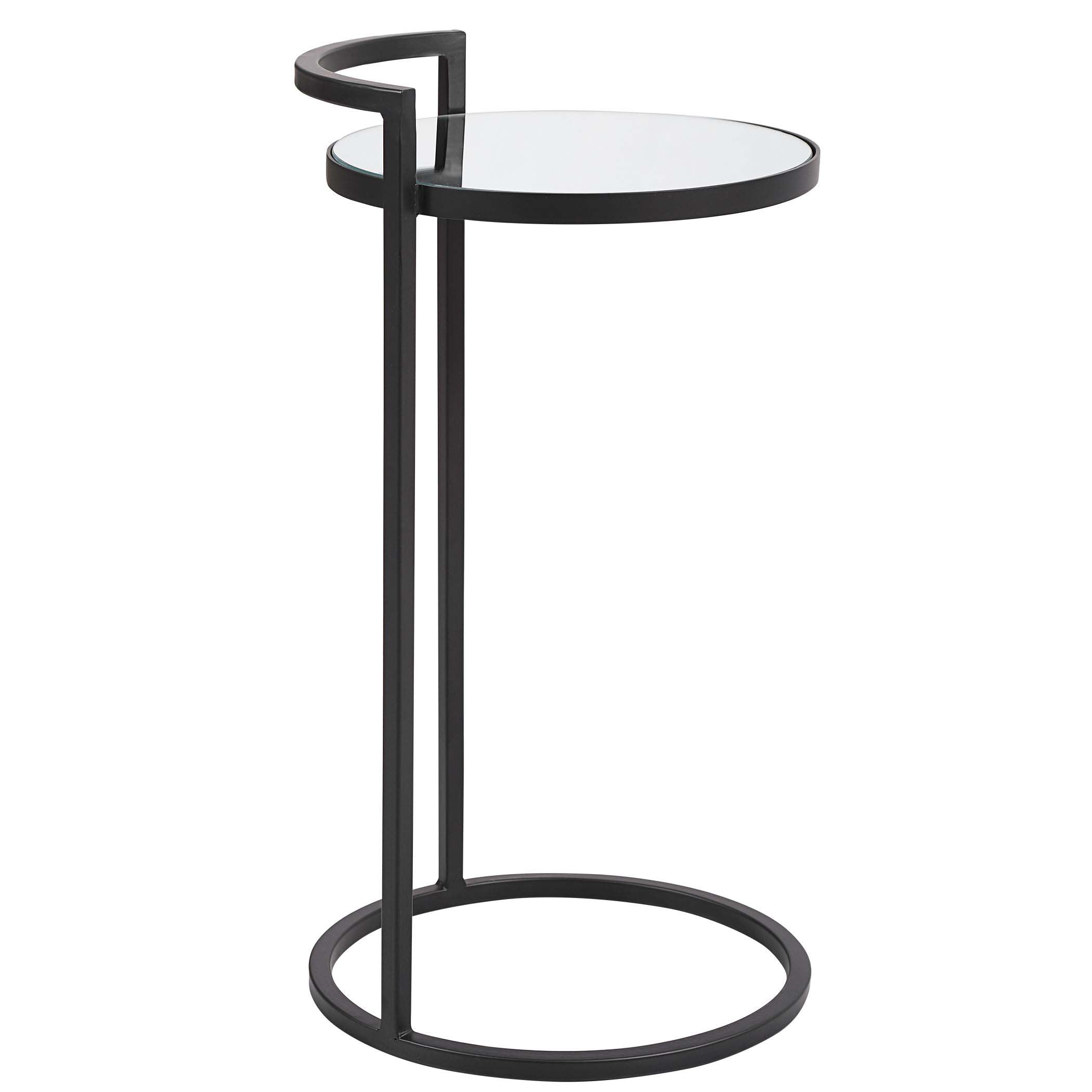 Home Decor Mirrored Accent Table - Matte Black