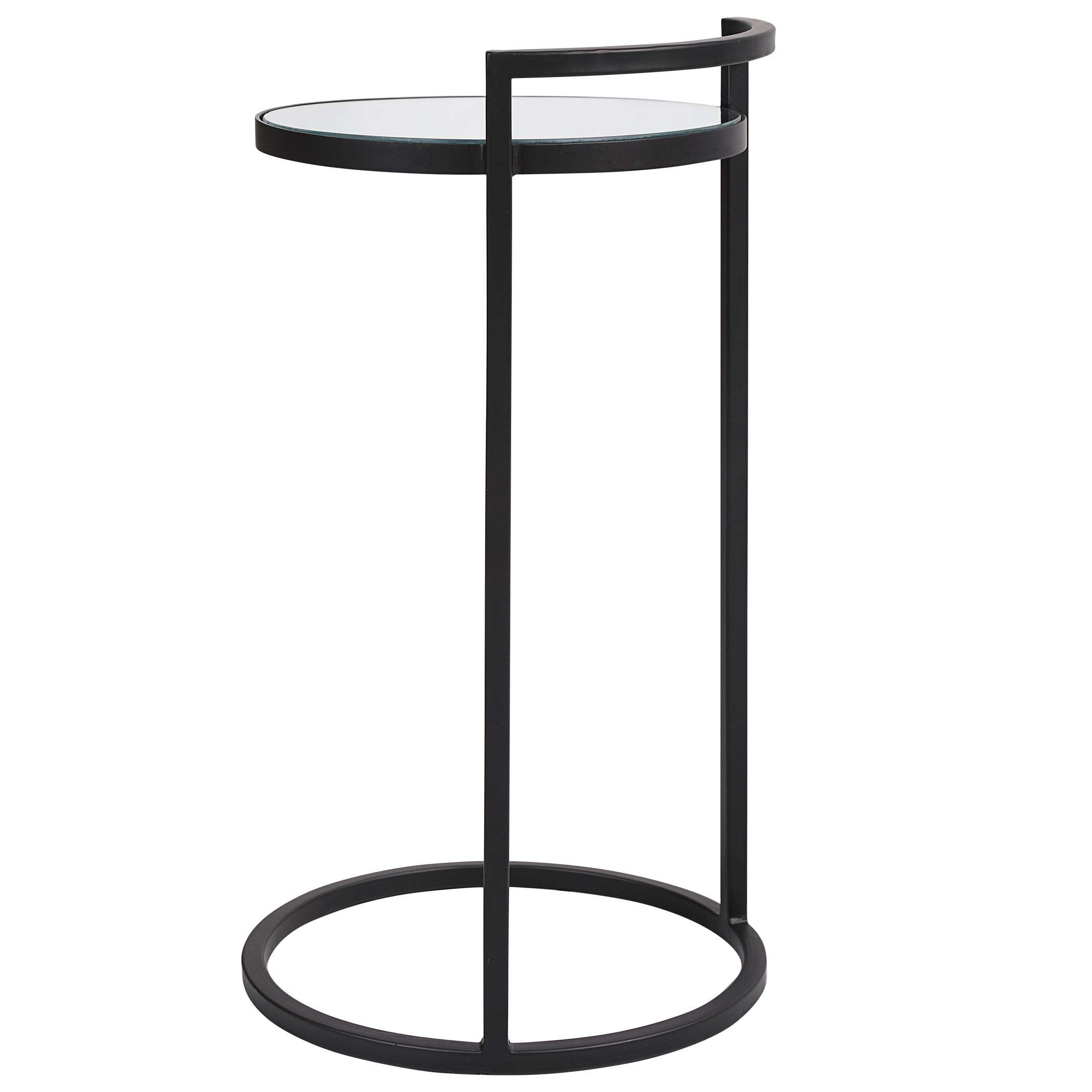 Home Decor Mirrored Accent Table - Matte Black