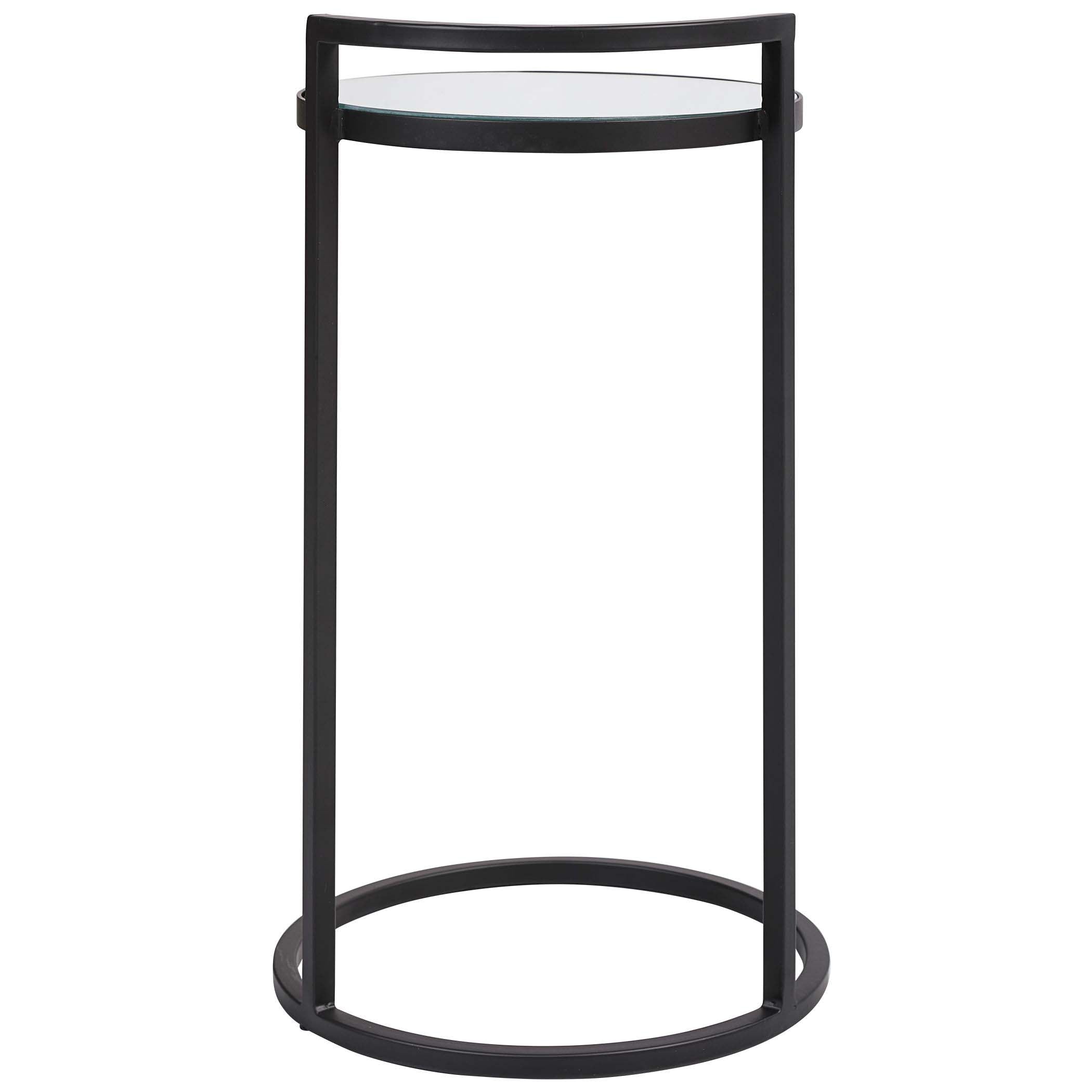 Home Decor Mirrored Accent Table - Matte Black