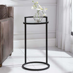 Home Decor Mirrored Accent Table - Matte Black