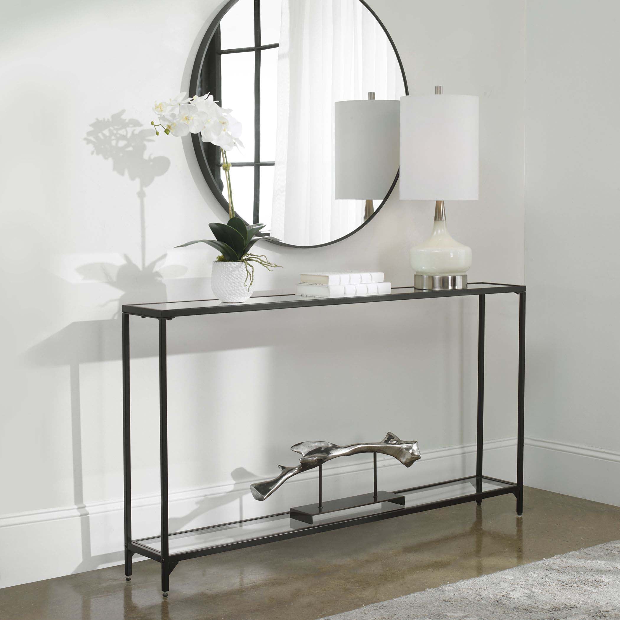 Home Decor Console Table - Satin Black