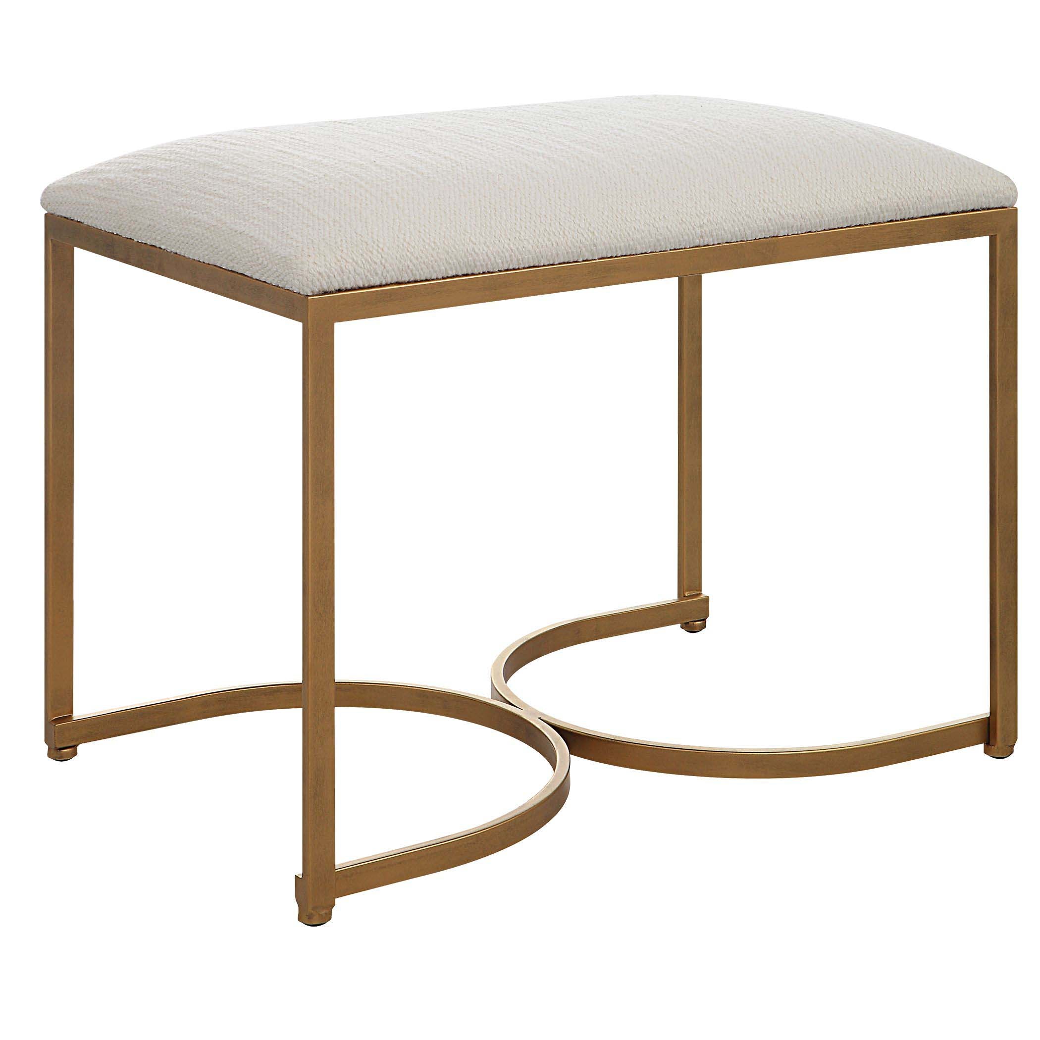 Home Decor Accent Bench - Antique Brushed Brass