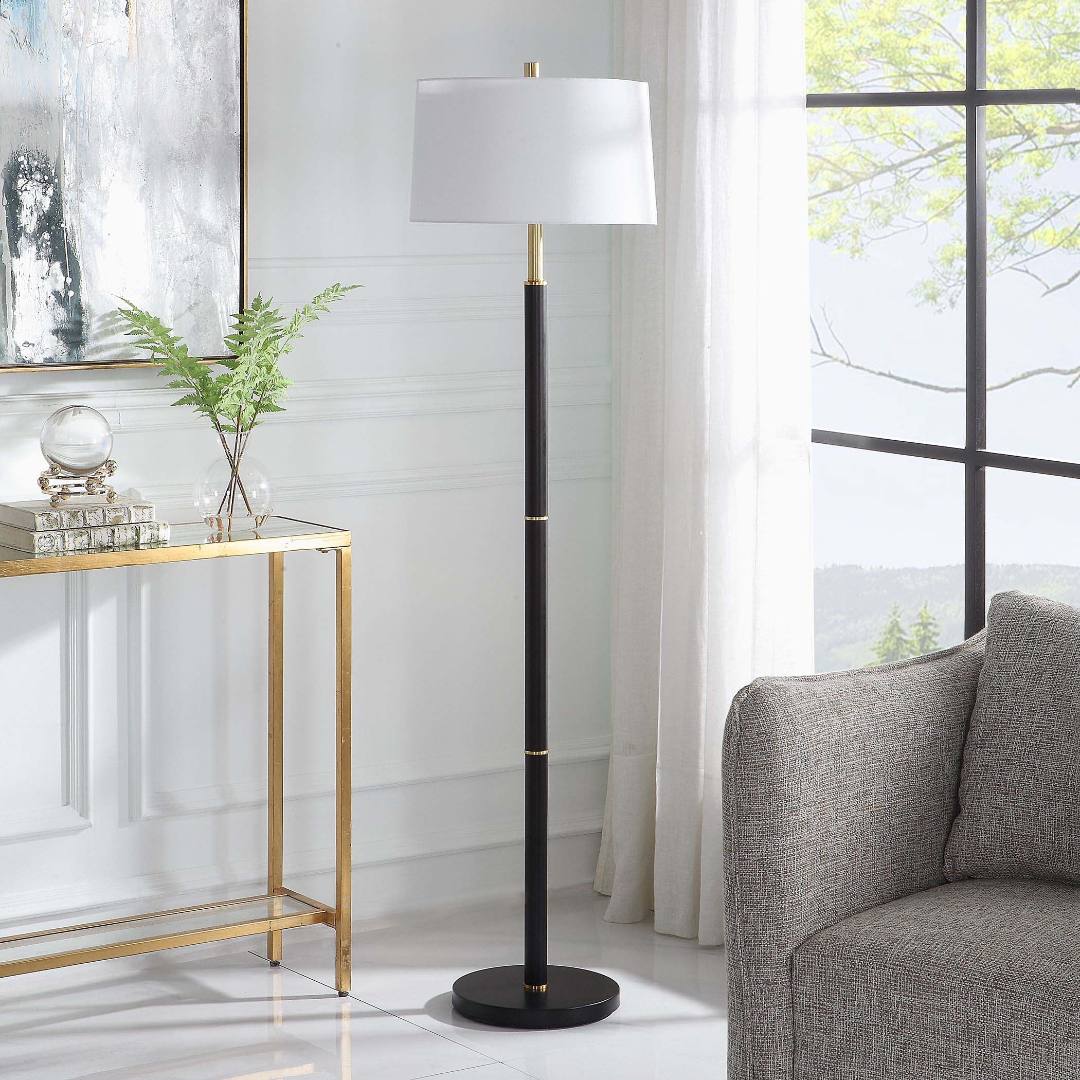 Home Decor Floor Lamp - Black/Gold