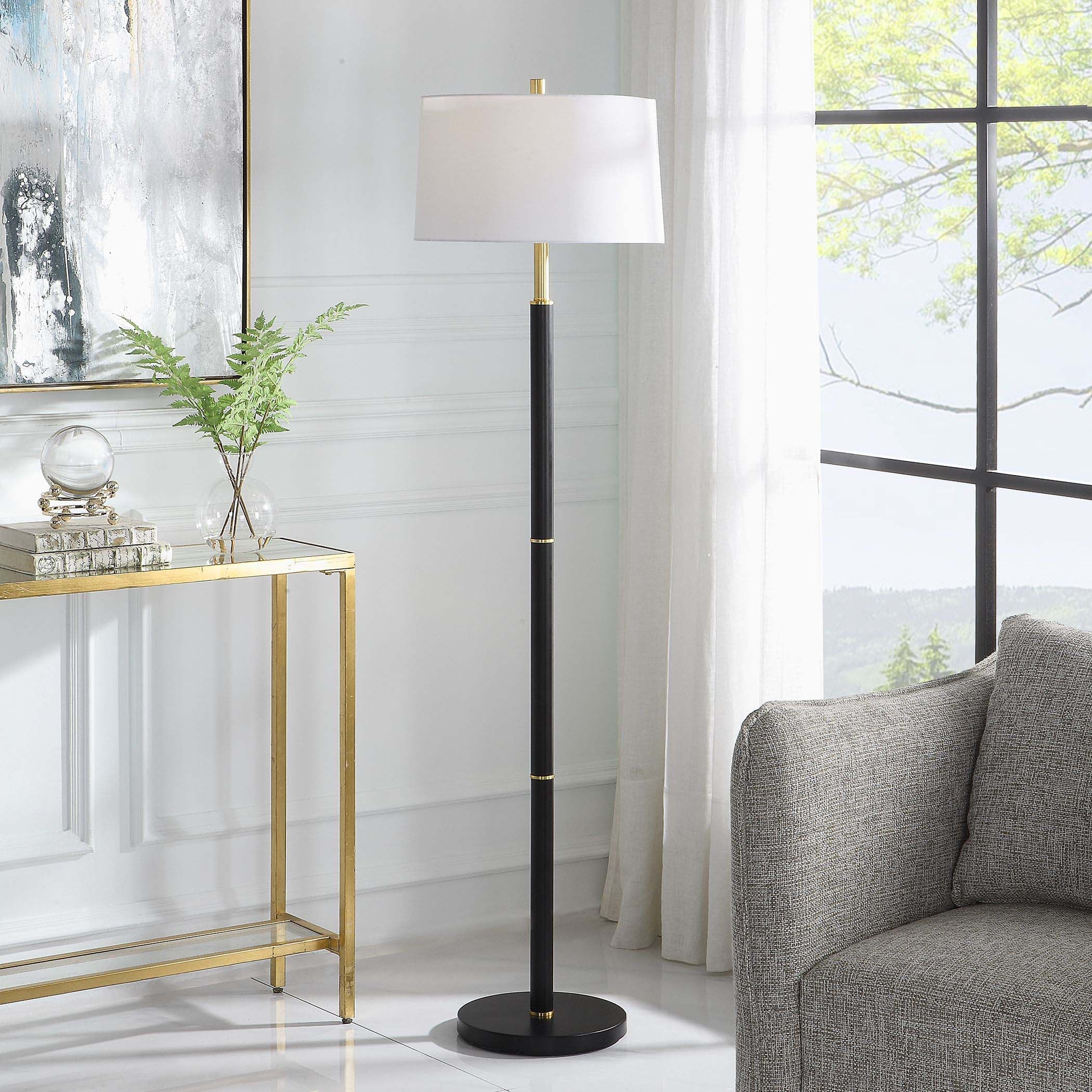 Home Decor Floor Lamp - Black/Gold