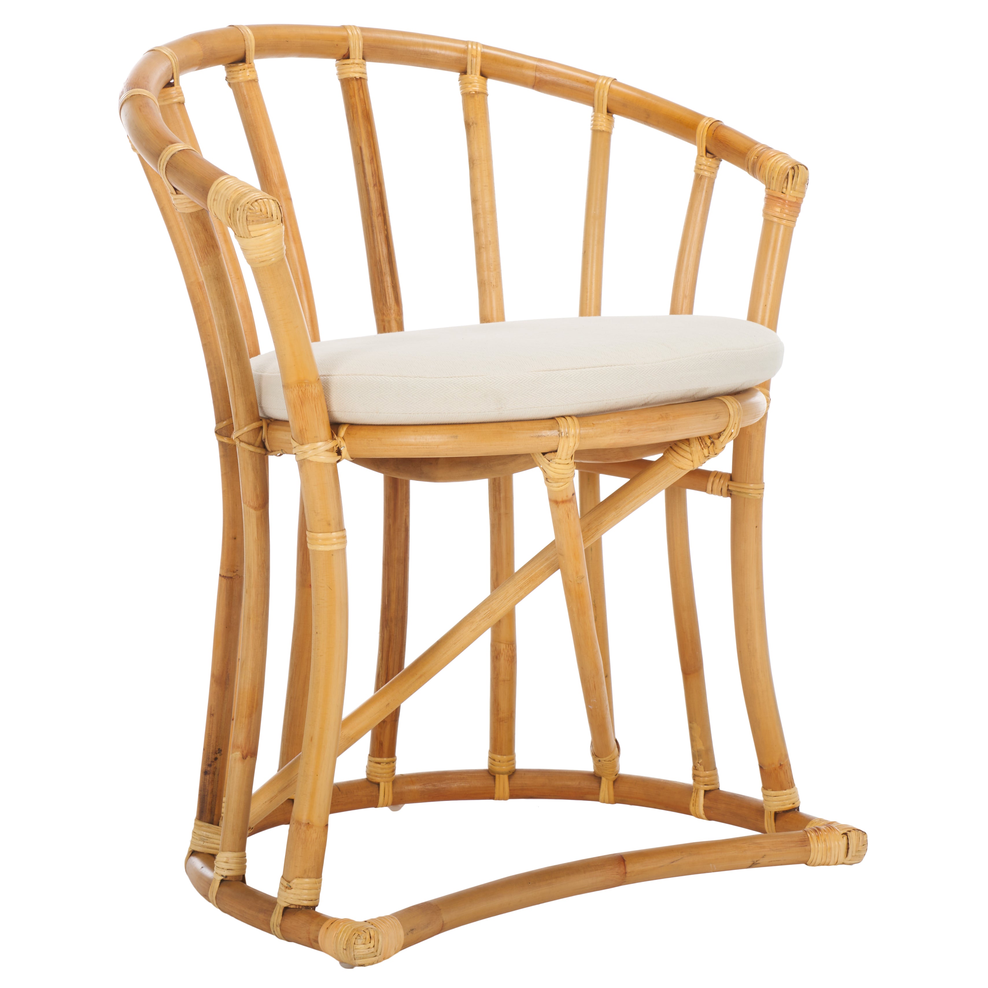 Safavieh Bates Rattan Accent Chair , WIK6500 - White / Natural