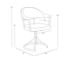 Bexley Swivel Dining Chair - Danny Light Grey