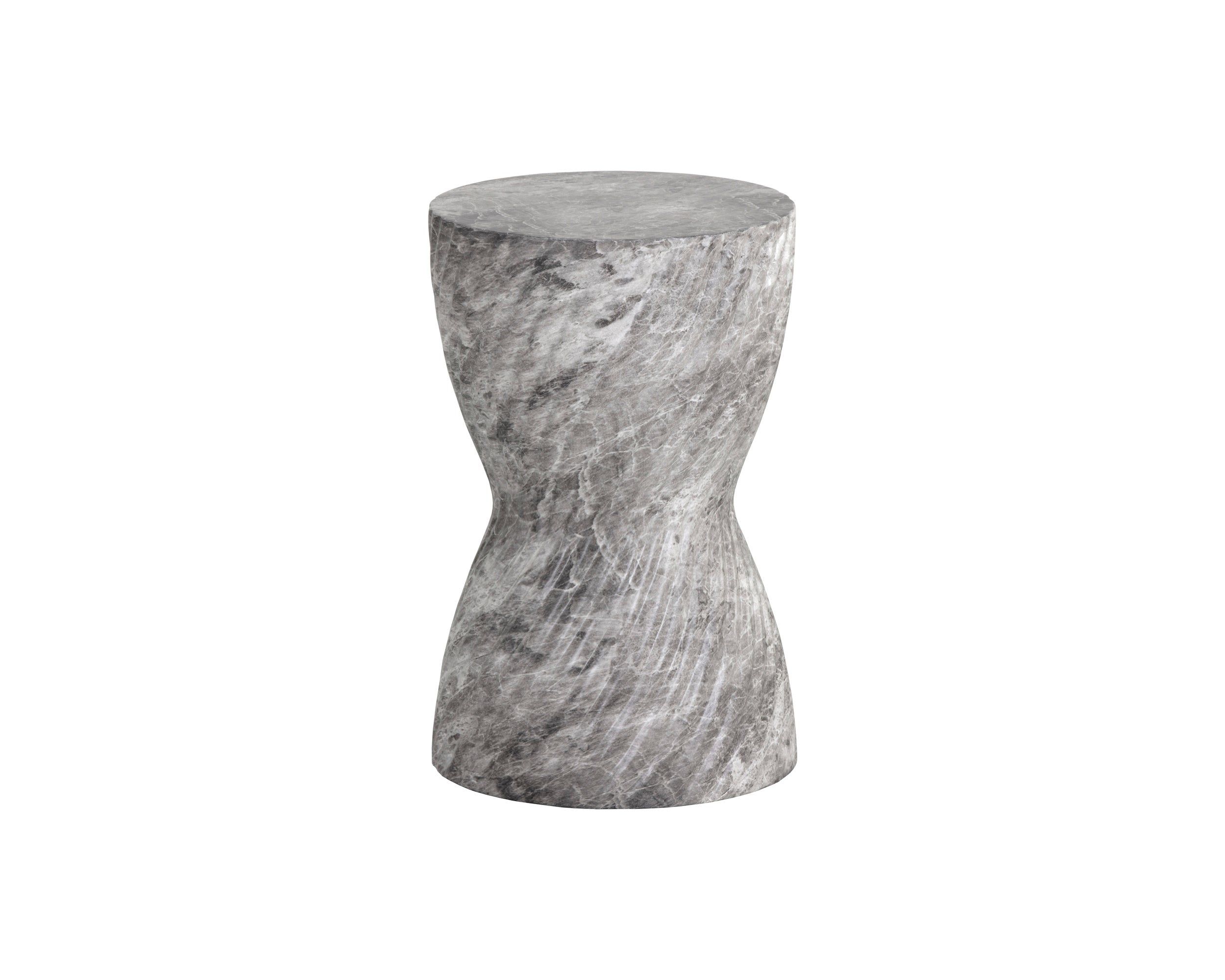 Cara End Table - Marble Look  Grey