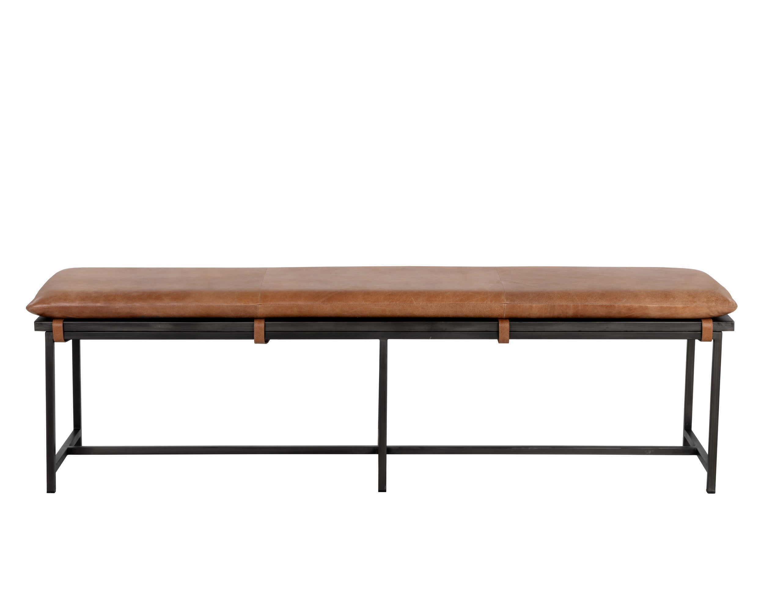 Zancor Bench - Gunmetal  Tan Leather