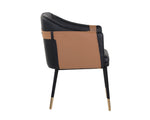 Carter Dining Armchair - Napa Black / Napa Cognac