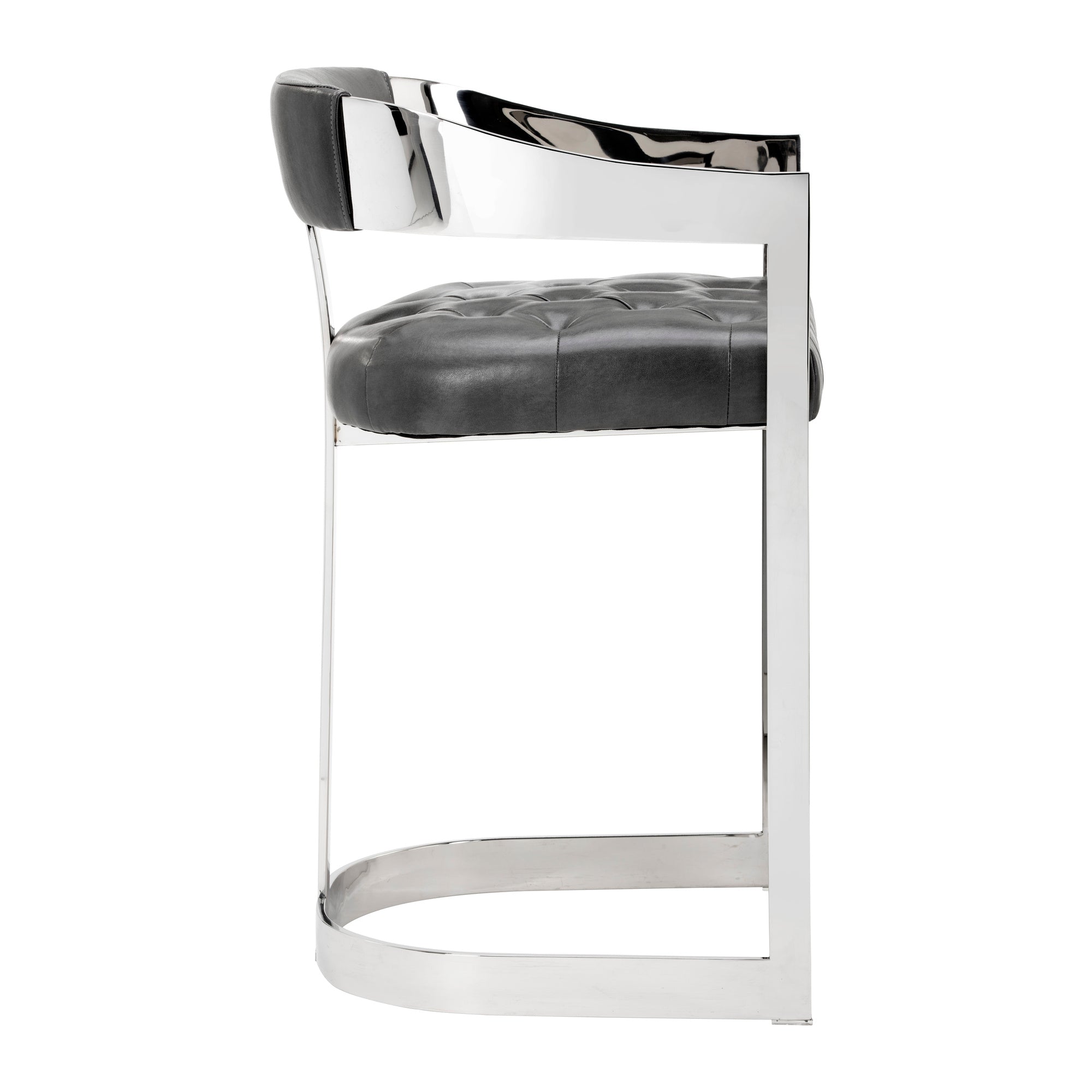 Beaumont Counter Stool - Stainless Steel  Cantina Magnetite