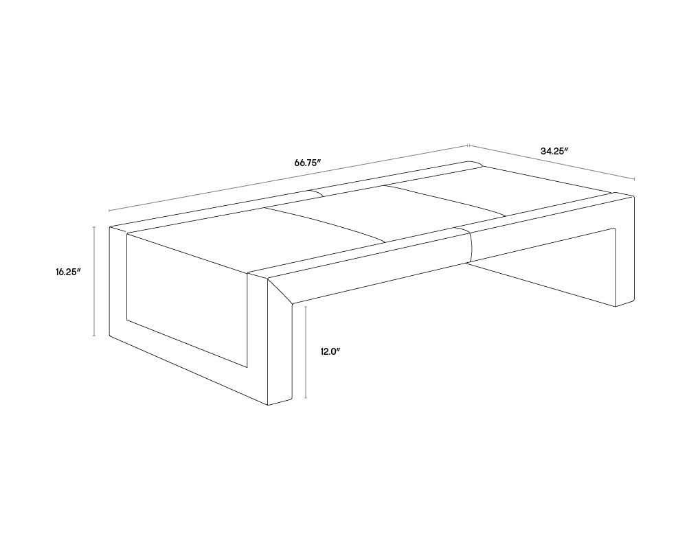 Barella Coffee Table - Cognac Leather