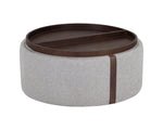 Borelli Wheeled Storage Ottoman - Belfast Heather Grey / Autumn Chestnut