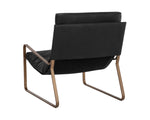 Zancor Lounge Chair - Antique Brass  Charcoal Black Leather