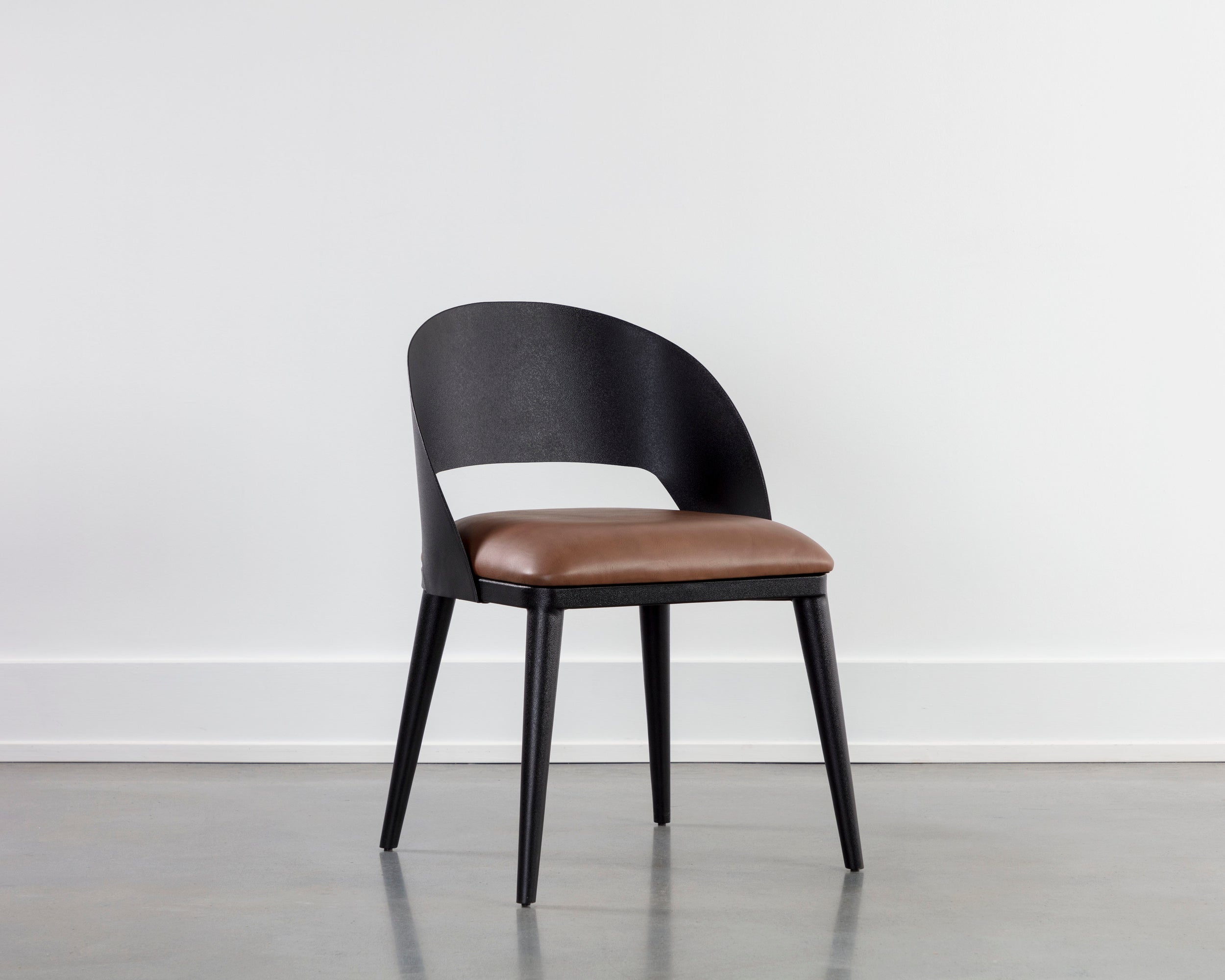 Dezirae Dining Chair - Black  Cognac Leather