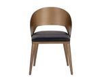 Dezirae Dining Chair - Antique Brass  Charcoal Black Leather