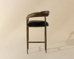 Zanatta Counter Stool - Charcoal Black Leather