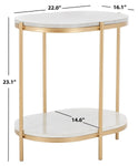 Safavieh Dove End Table, ACC2501 - White Faux Marble  / Gold 