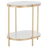 Safavieh Dove End Table, ACC2501 - White Faux Marble  / Gold 