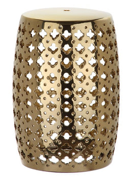 Safavieh Lacey Garden Stool - Plated Gold