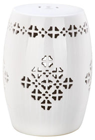 Safavieh Quatrefoil Garden Stool, ACS4535 - Antique White