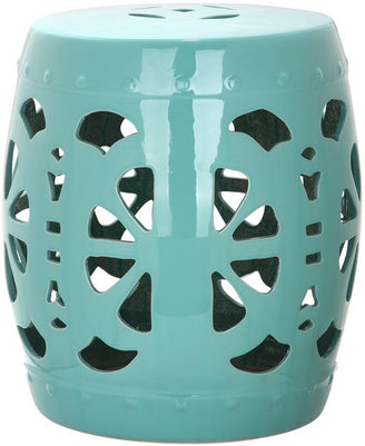 Safavieh Stencil Blossom Garden Stool, ACS4536 - Light Blue