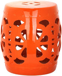 Safavieh Stencil Blossom Garden Stool, ACS4536 - Orange