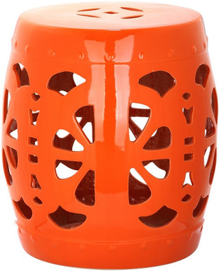 Safavieh Stencil Blossom Garden Stool, ACS4536 - Orange