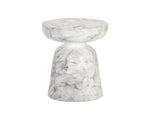 Lucida End Table - Marble Look  White