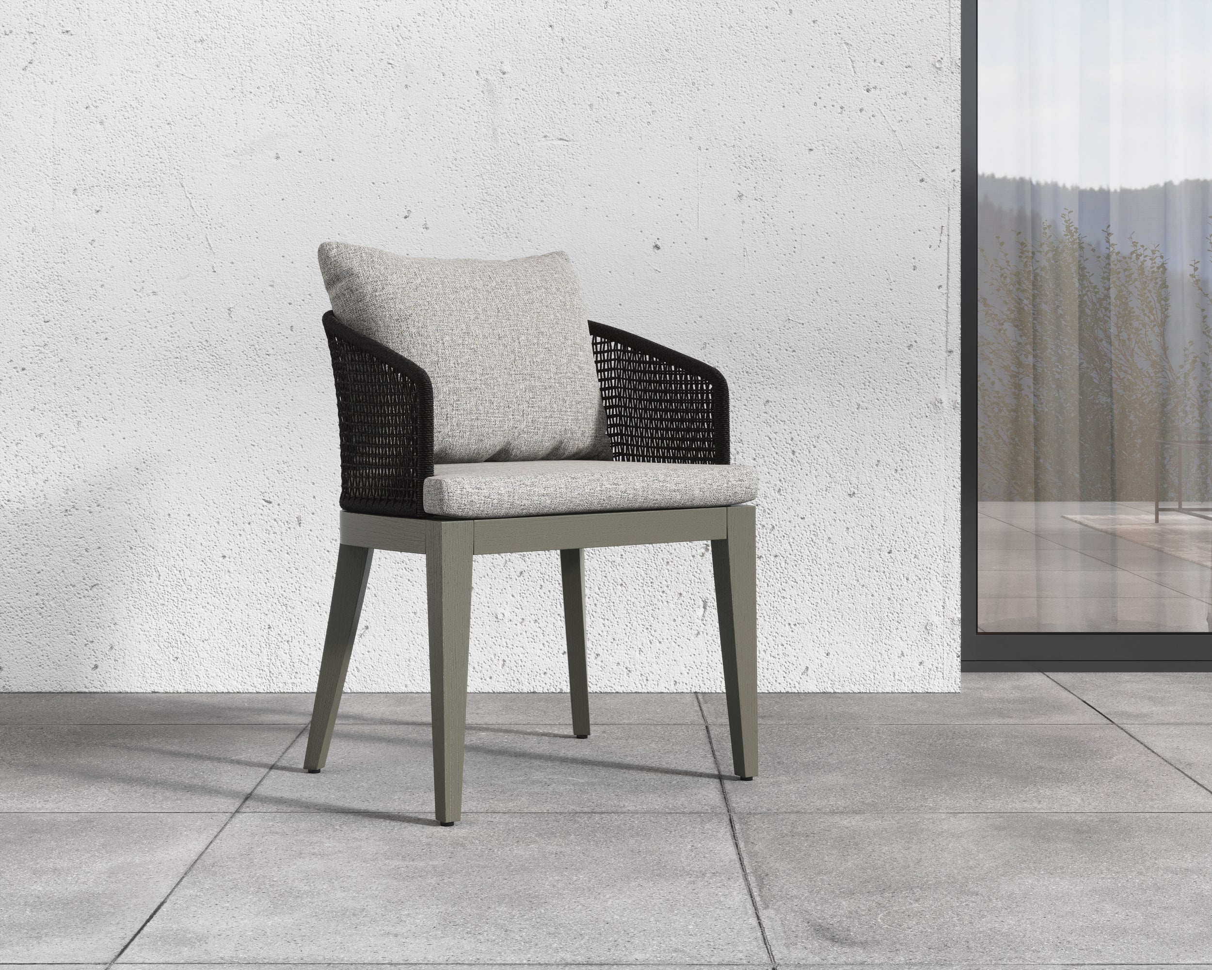 Capri Dining Armchair - Smoke Grey  Copacabana Marble