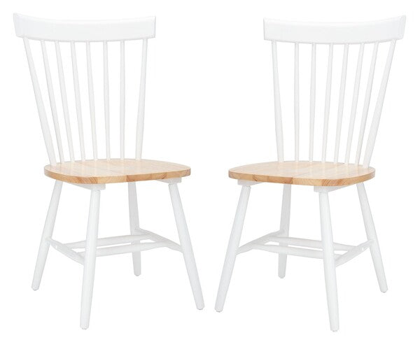 Safavieh Parker 17''H Spindle Dining Chair (Set Of 2), AMH8500 - White/Natural