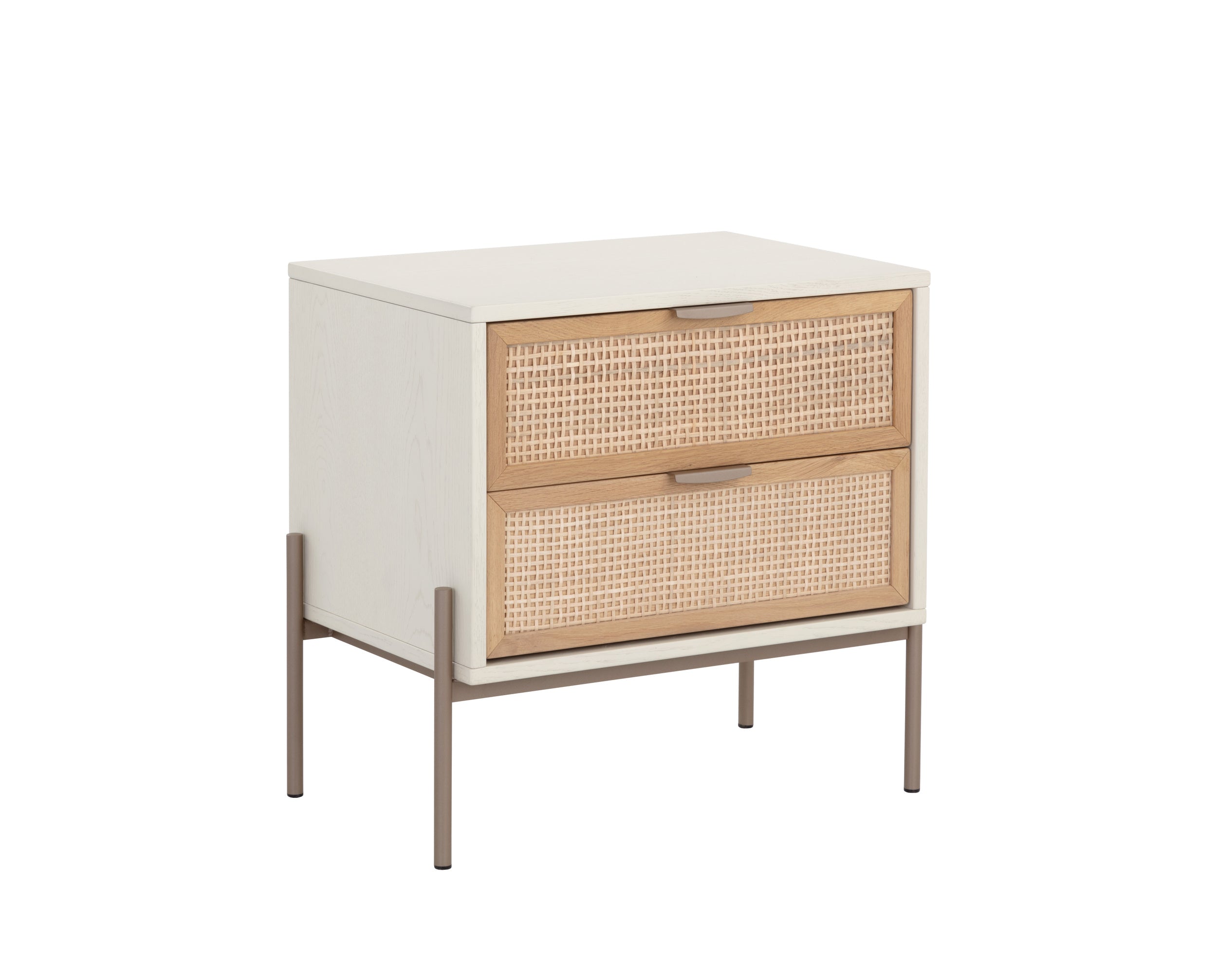 Avida Nightstand - Champagne Gold  Cream/Natural