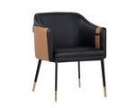 Carter Dining Armchair - Napa Black / Napa Cognac