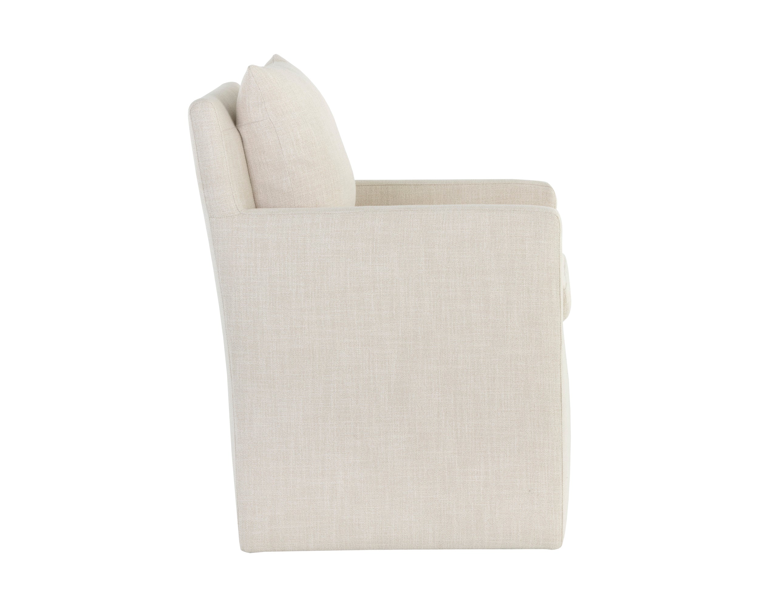 Glenrose Wheeled Dining Armchair - Effie Linen